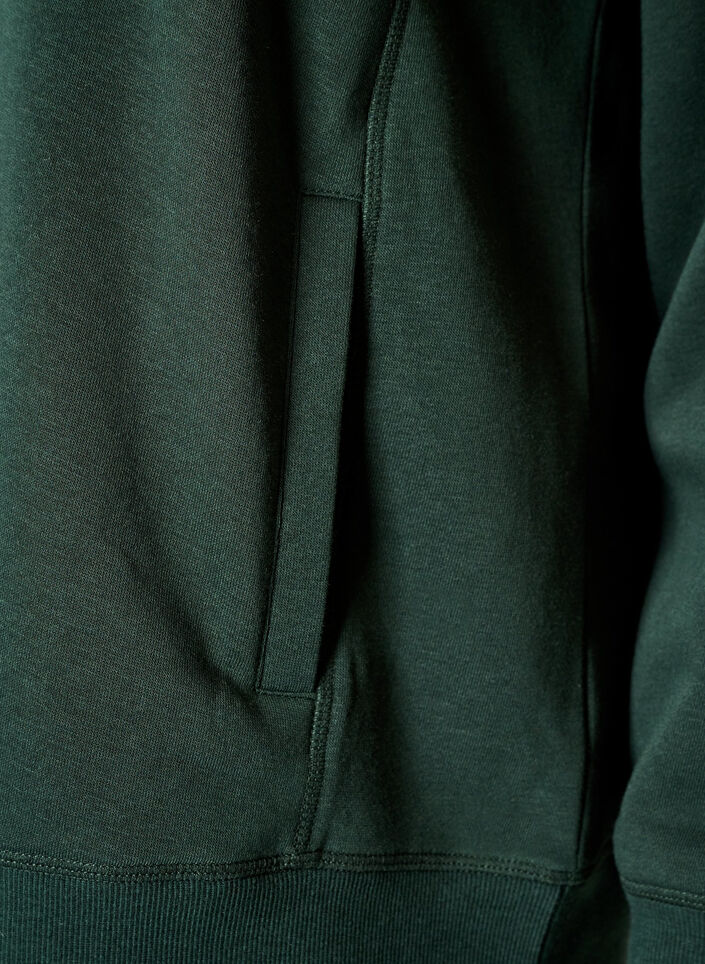Sweatshirt med h&ouml;g krage och fickor, Gr&ouml;n, Packshot image number 3