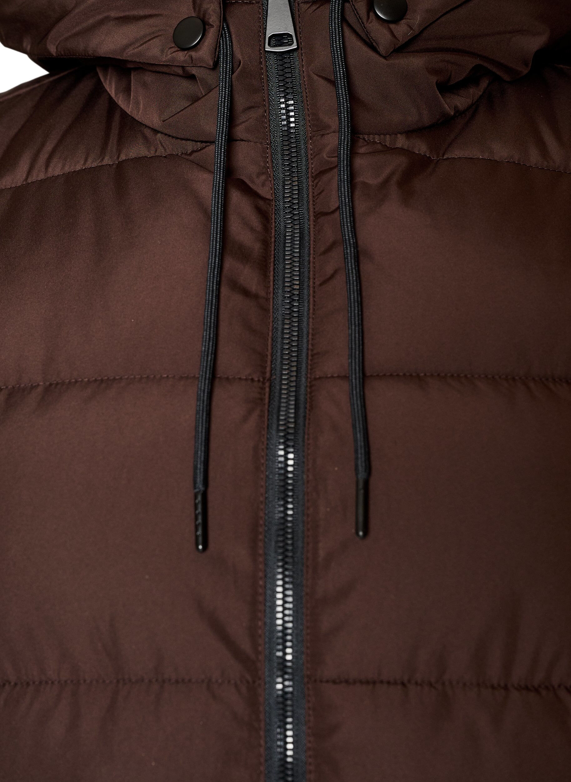 ZizziL&aring;ng v&auml;st med huva och fickor, Brun, Packshot image number 2