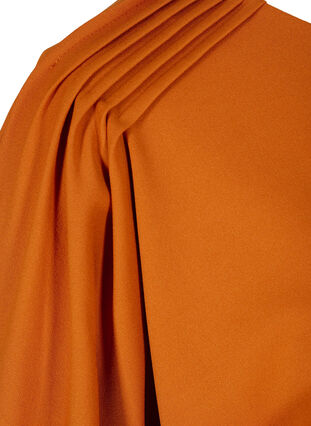 Enfärgad tunika med 2/4-ärmar och plissering på axlarna, Autumnal, Packshot image number 3