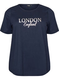 T-shirt med tryck, Bl&aring;