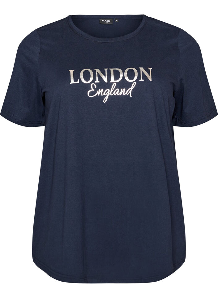 T-shirt med tryck, Bl&aring;, Packshot image number 0