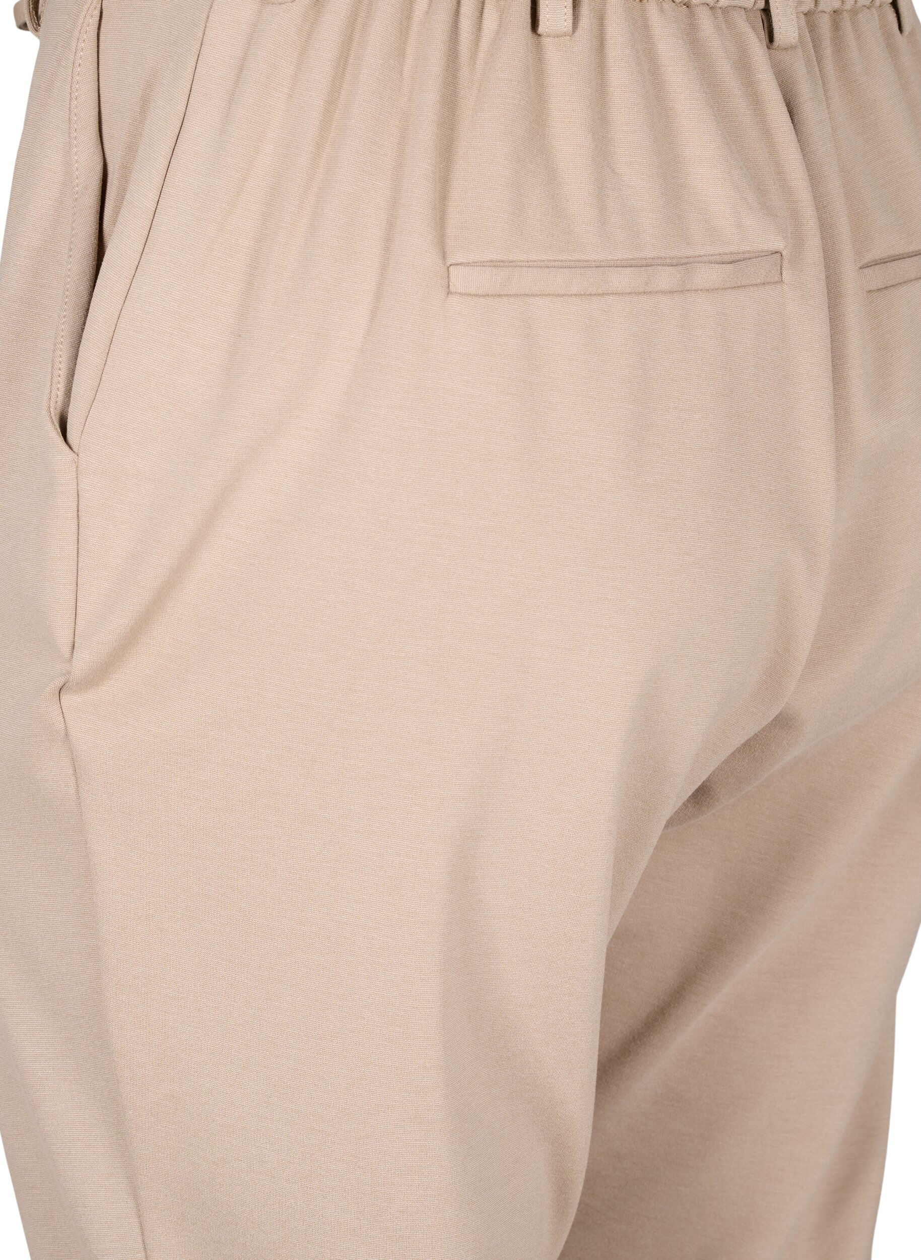 ZizziCroppade Maddison-byxor, Beige, Packshot image number 3