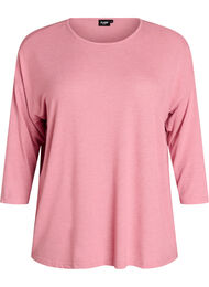 Jerseyblus med 3/4-&auml;rm, Rosa