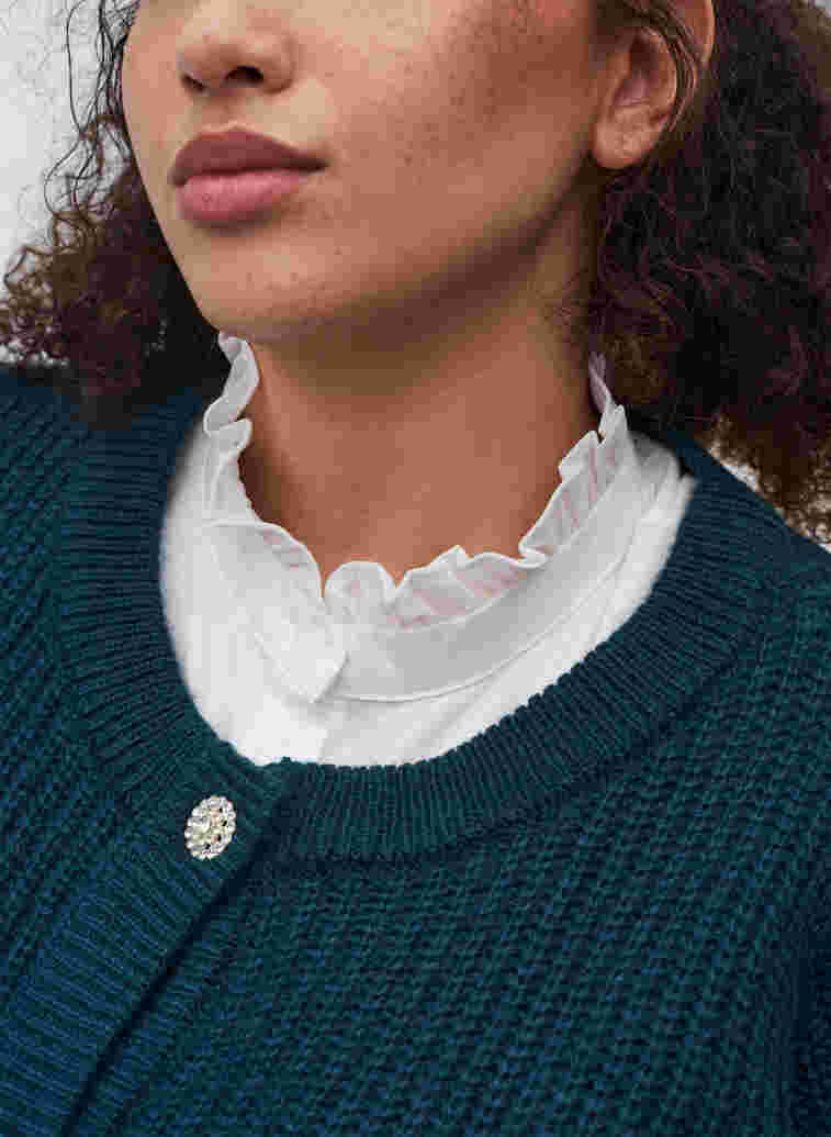 Lös skjortkrage med volangkant, Bright White, Model image number 1