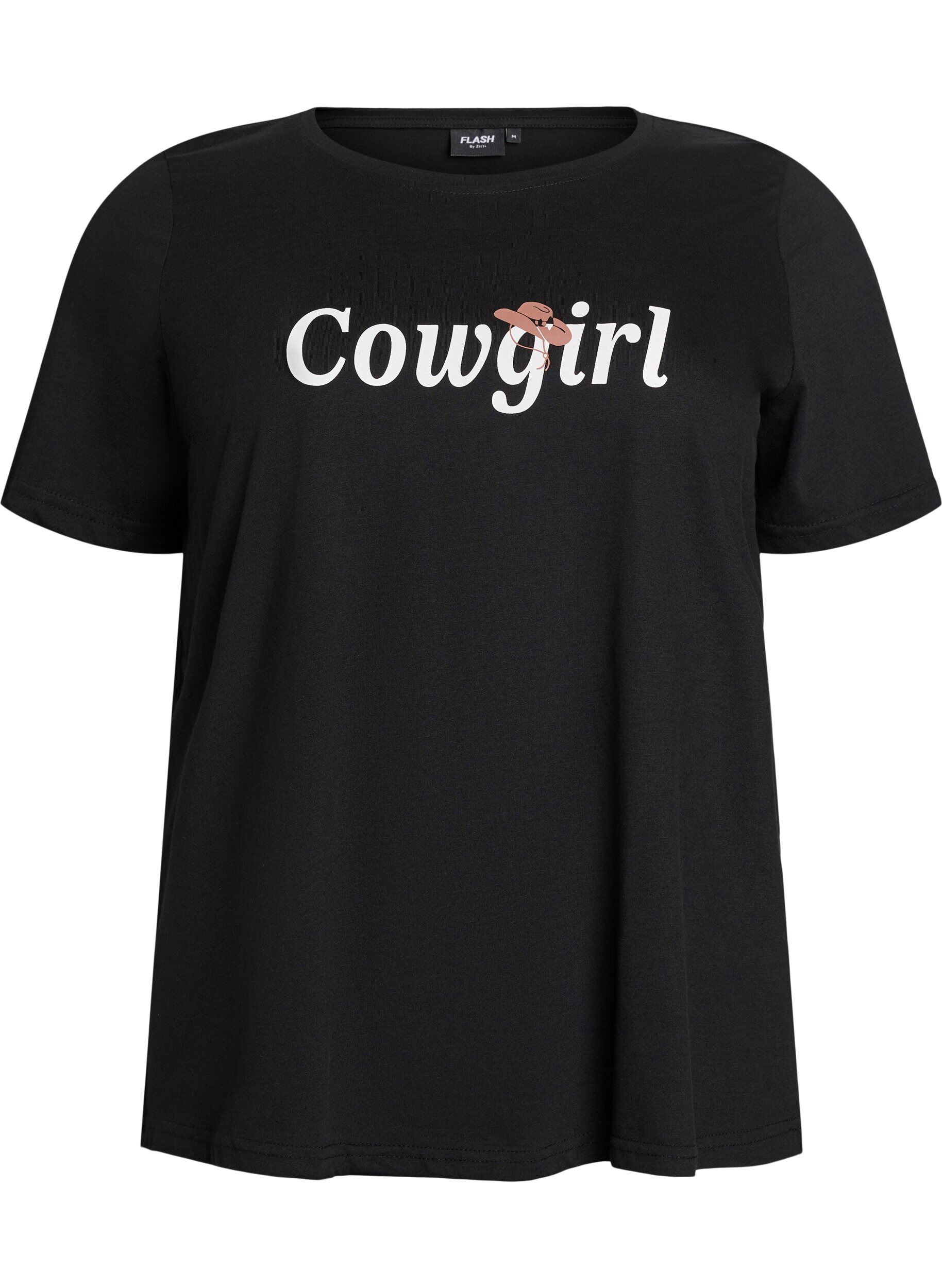 ZizziT-shirt med tryck, Svart, Packshot image number 0