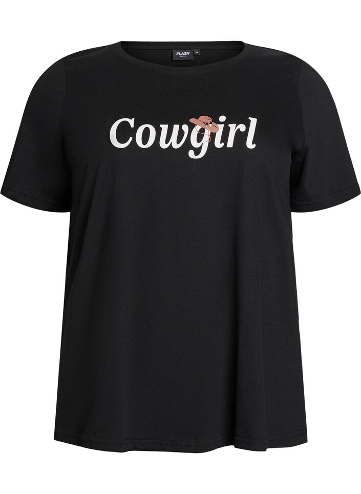 T-shirt med tryck, Svart, Packshot image number 0