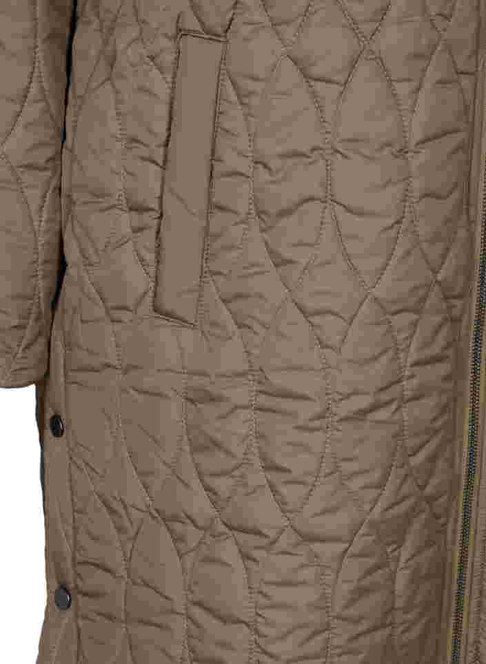 Quiltad täckjacka med blixtlås och fickor, Falcon, Packshot image number 3