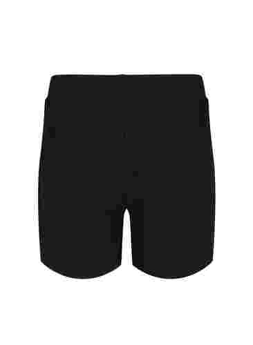 Lösa shorts i tyg med struktur, Black, Packshot image number 1