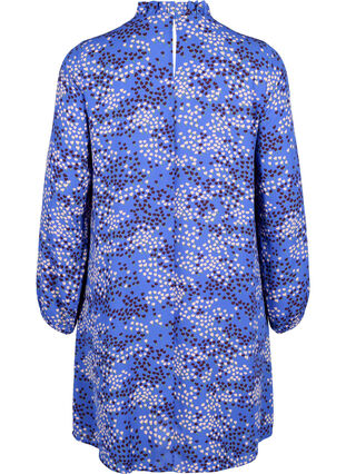 FLASH - Långärmad klänning med mönster, Dazzling Blue AOP, Packshot image number 1