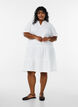 Kort a-linjeformad kl&auml;nning i bomullsmuslin, Vit, Model image number 1