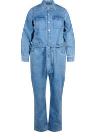 Långärmad jumpsuit i denim, Light Blue Denim