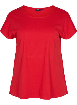 T-shirt i bomullsmix, Tango Red, Packshot image number 0