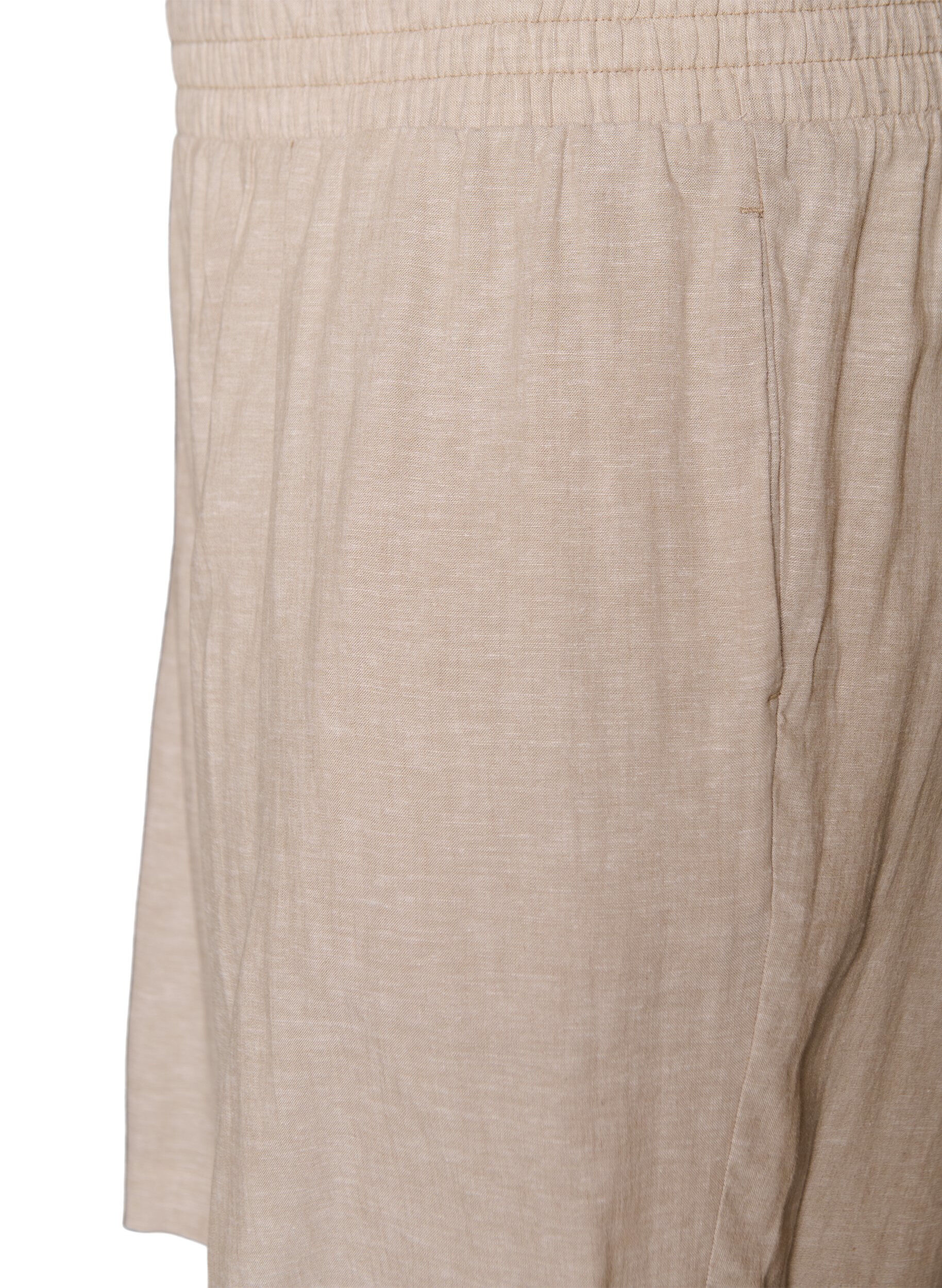 Zizzi Shorts i linne och viskos med h&ouml;g midja, Beige, Packshot image number 2