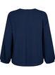 Långärmad blus med struktur, Navy Blazer, Packshot image number 1