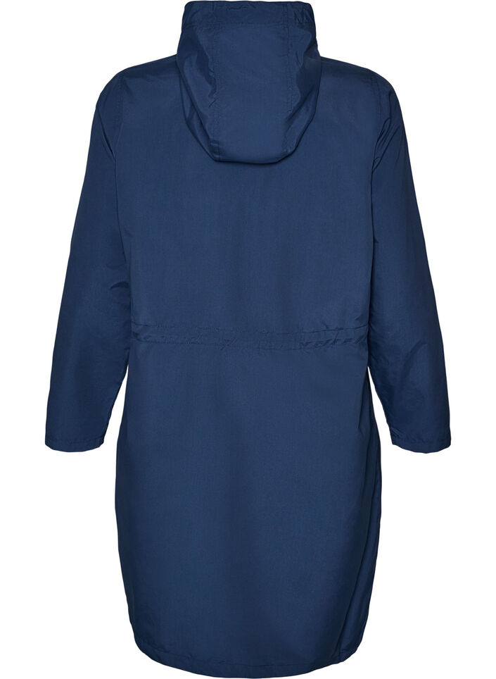 L&auml;ttviktig parkas med huva, Bl&aring;, Packshot image number 1