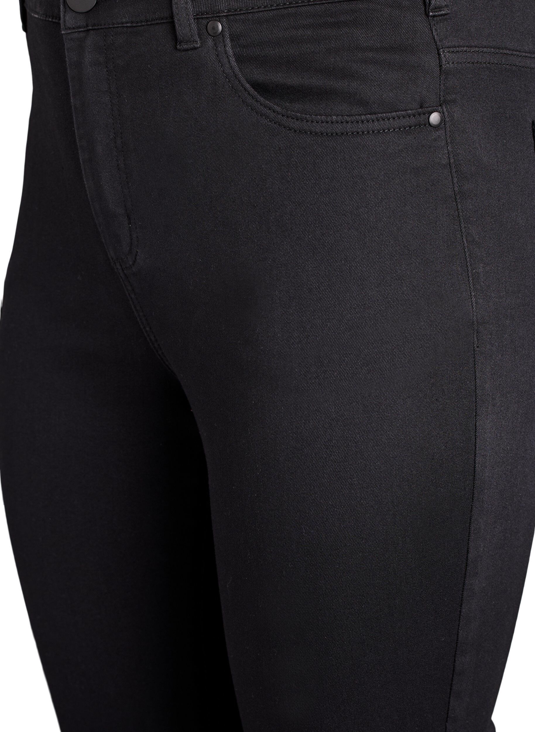 ZizziSupersmala Amy-jeans med h&ouml;g midja, Svart, Packshot image number 2