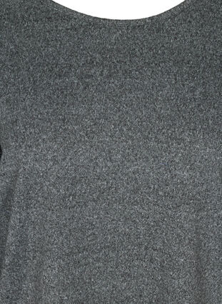 Melerad blus med spetsrygg, Dark Grey Melange, Packshot image number 2
