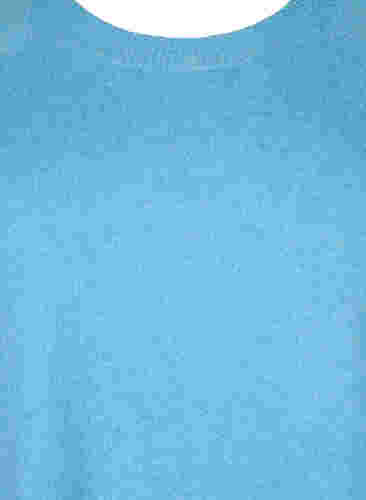 Stickad tröja med knappdetaljer, River Blue WhiteMel., Packshot image number 2