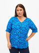 Blus i viskos med knappar, Blue Small Flower, Model image number 0