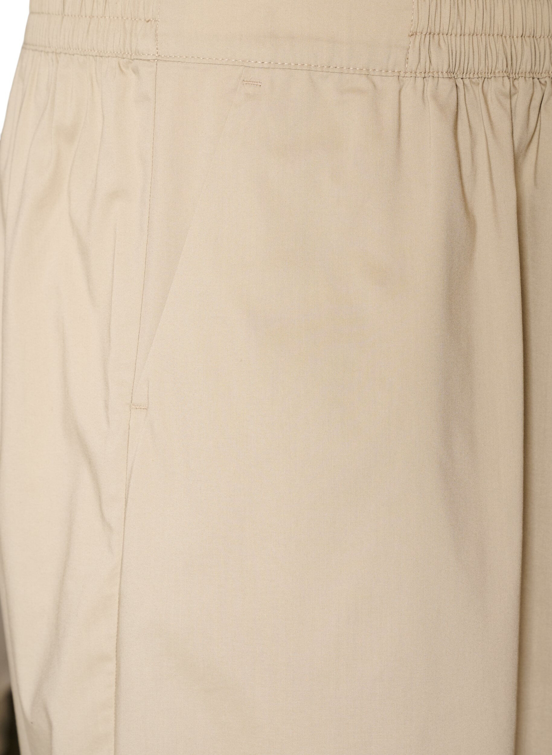 ZizziBallongbyxor med fickor och res&aring;r i midjan, Beige, Packshot image number 2