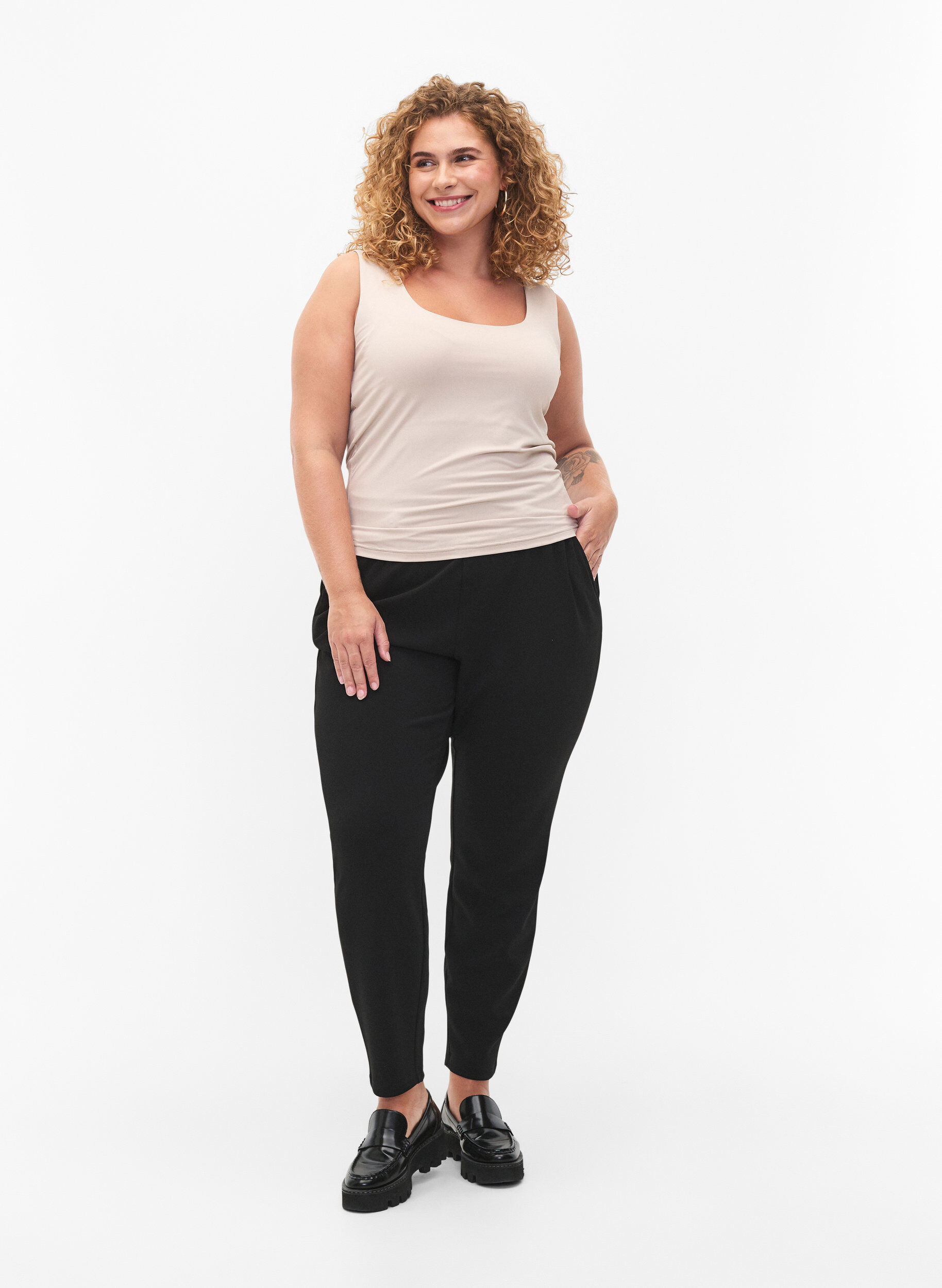 Zizzi Stretchig v&auml;ndbar topp, Silver Gray, Model image number 3