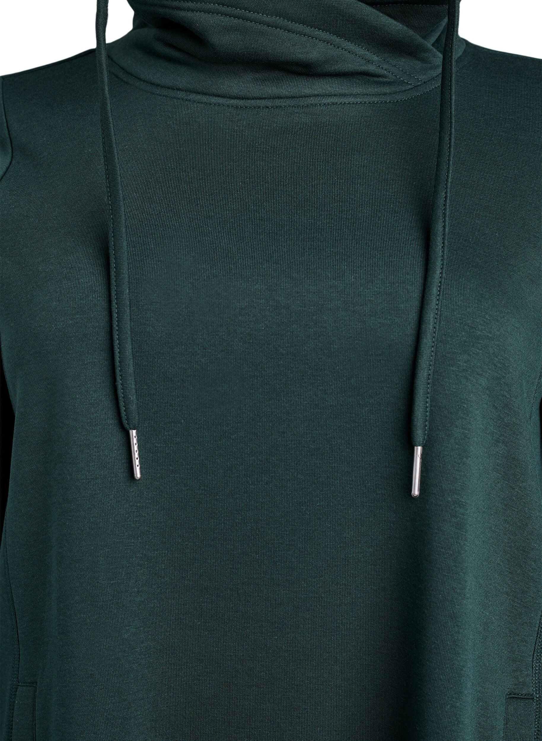 ZizziKort sweatshirtkl&auml;nning med h&ouml;g krage och fickor, Gr&ouml;n, Packshot image number 2