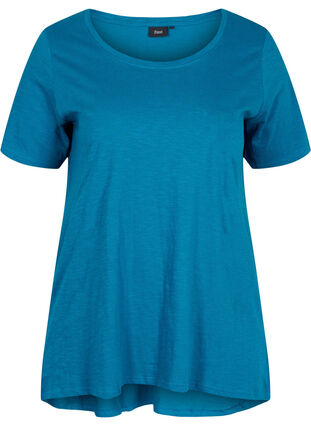 T-shirt i bomull, Moroccan Blue, Packshot image number 0
