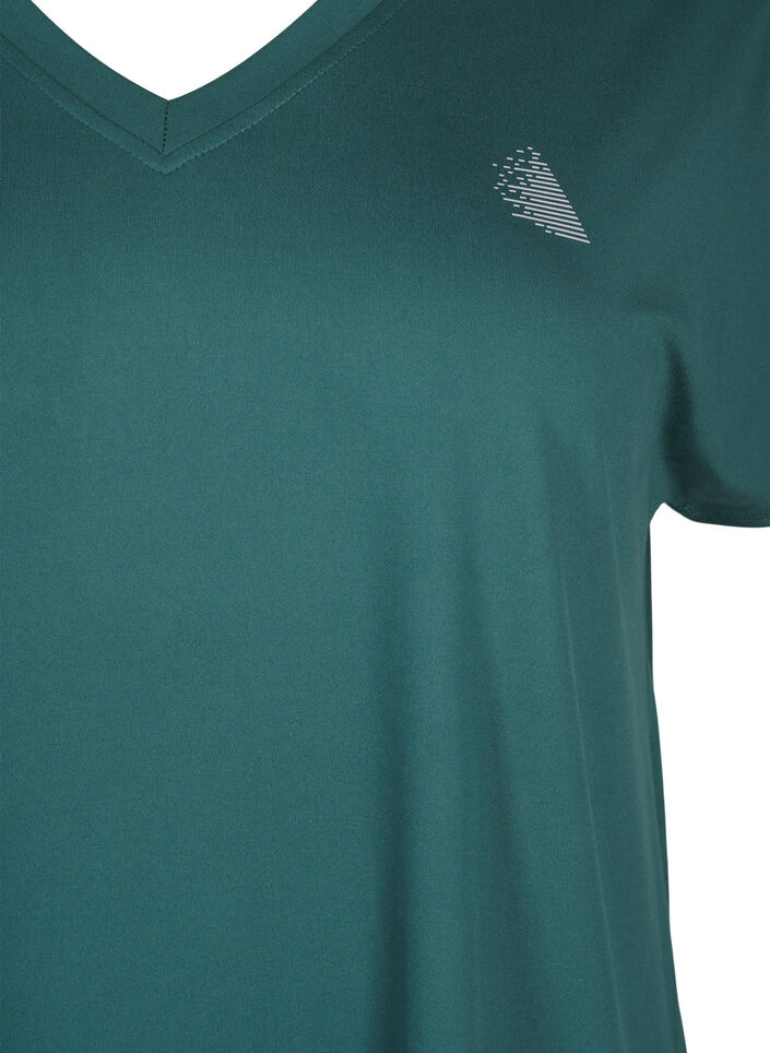 V-ringad tränings-t-shirt, Bistro Green, Packshot image number 2