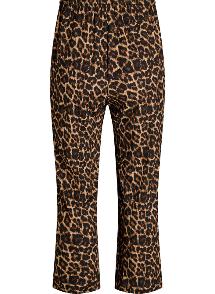 Byxor med vida ben i ett l&auml;tt tyg med textur, Svart, Packshot image number 1