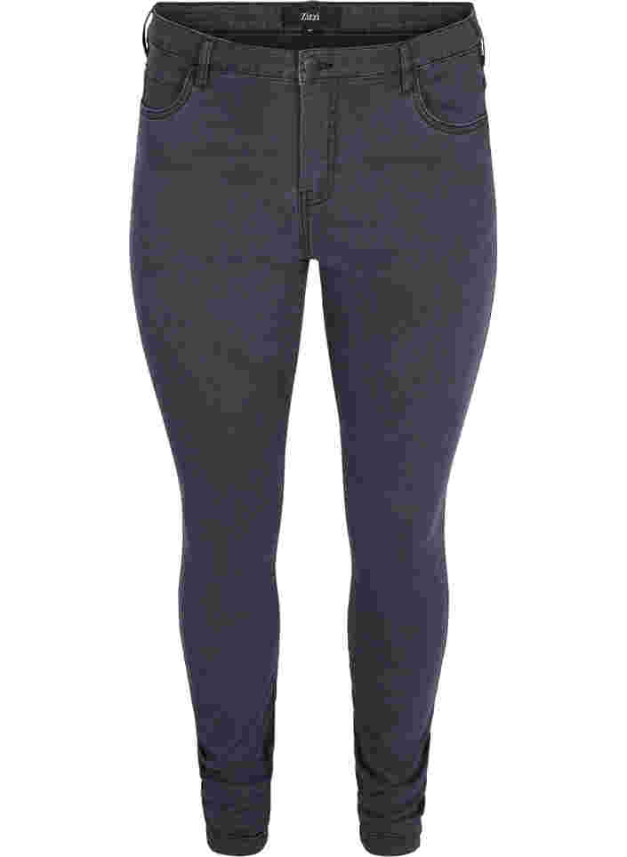 Super slim Amy jeans med hög midja, Grey Denim, Packshot image number 0