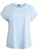 Kort&auml;rmad t-shirt i bomullsmix, Bl&aring;, Packshot image number 0