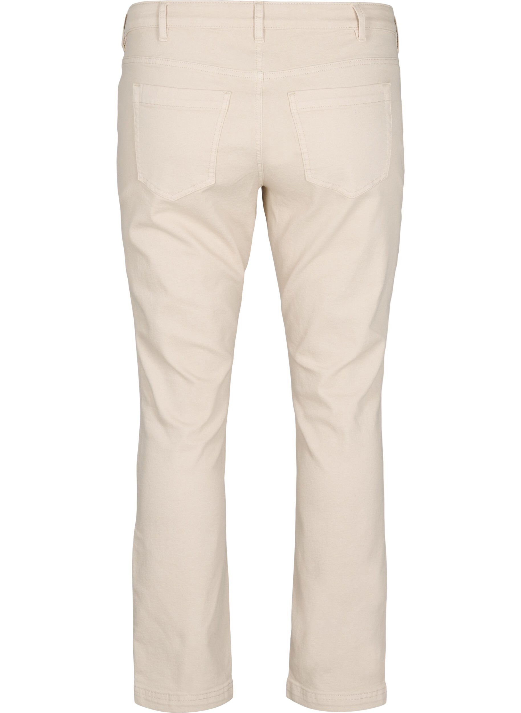 Zizzi Emily jeans med slim fit och normal midja, Beige, Packshot image number 1