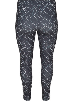 Långa leggings med mönster, Grey Graphic AOP, Packshot image number 1