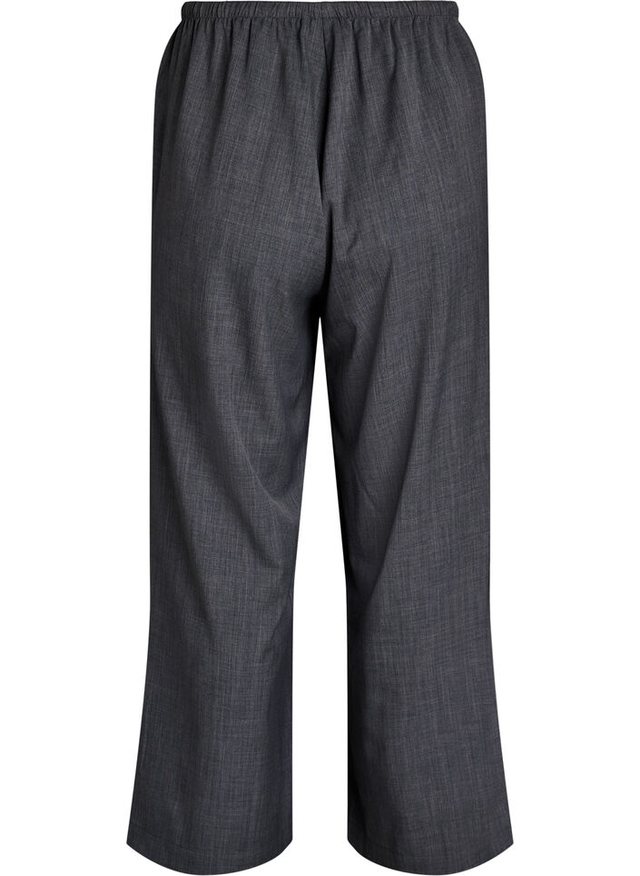 Byxor med h&ouml;g midja och vida ben, Gr&aring;, Packshot image number 1