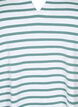 Bomulls t-shirt med ränder och v-ringning, B.White/SeaP.Stripes, Packshot image number 2