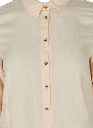 Lång bomullsskjorta med klassisk krage, Mother Of Pearl, Packshot image number 3