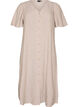 Midikl&auml;nning i linne och viskos med volang&auml;rmar, Beige, Packshot image number 0
