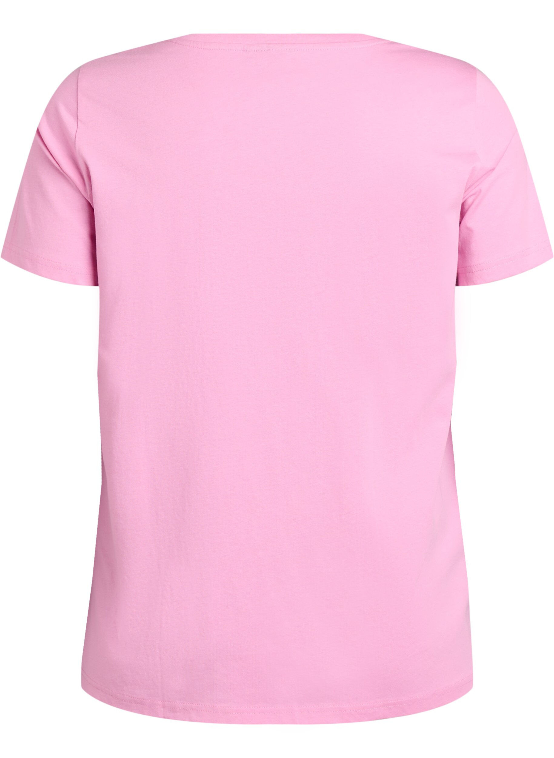 Zizzi T-shirt i bomull med motiv, Begonia P. w. Heart, Packshot image number 1