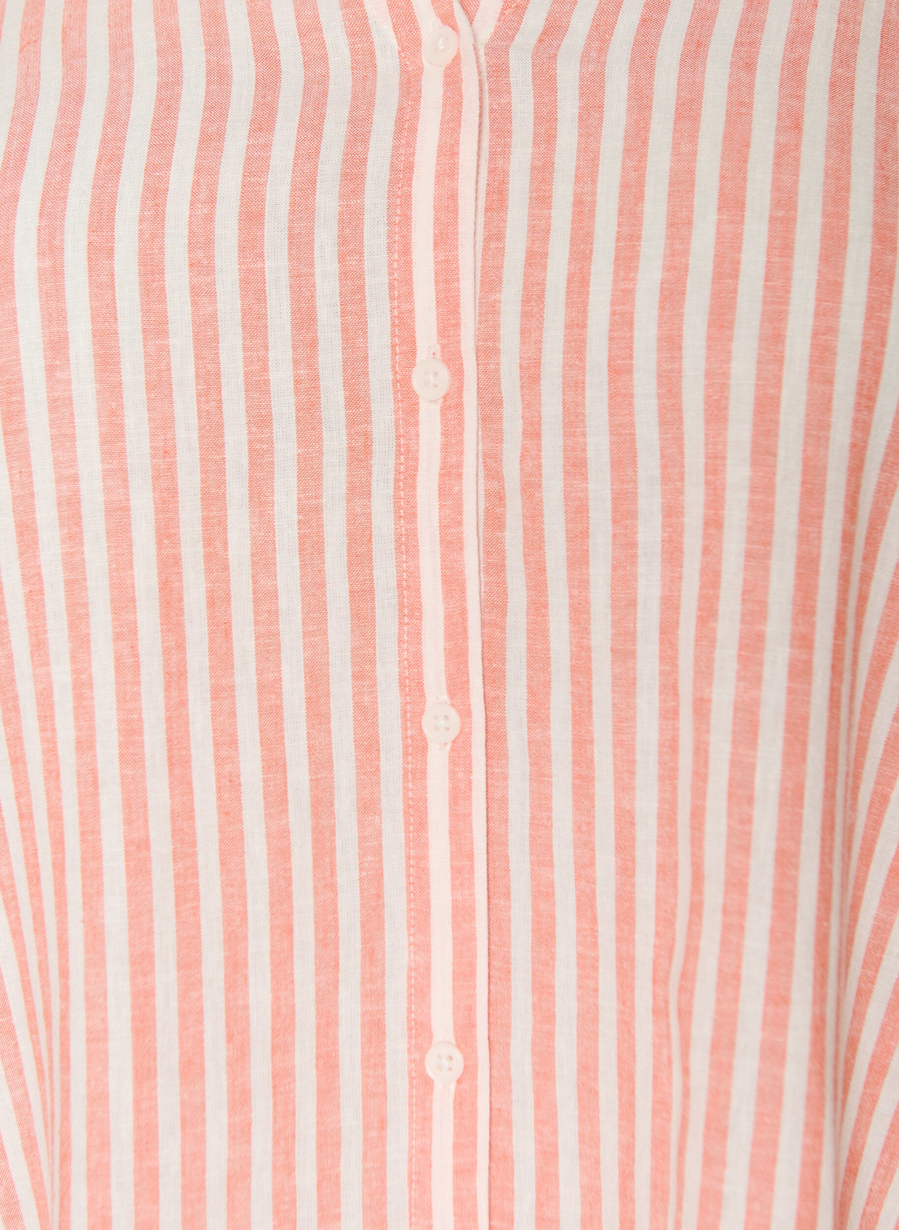 ZizziBlus i linne och viskos med v-ringning, Orange, Packshot image number 2