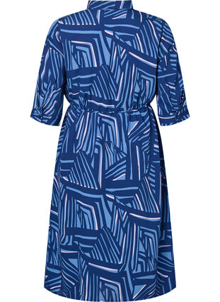 FLASH – Skjortklänning med tryck, Medieval Blue AOP, Packshot image number 1