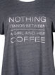 Kortärmat nattlinne med texttryck, Black Mel. Nothing, Packshot image number 2