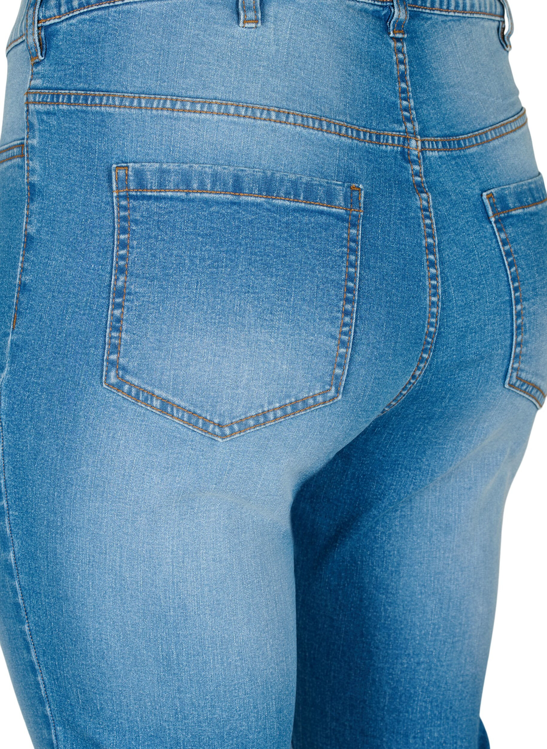 Zizzi Jeggings med bakfickor, Blue denim, Packshot image number 3