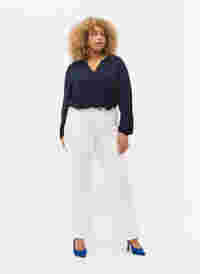 Ellen bootcut jeans med hög midja, White, Model