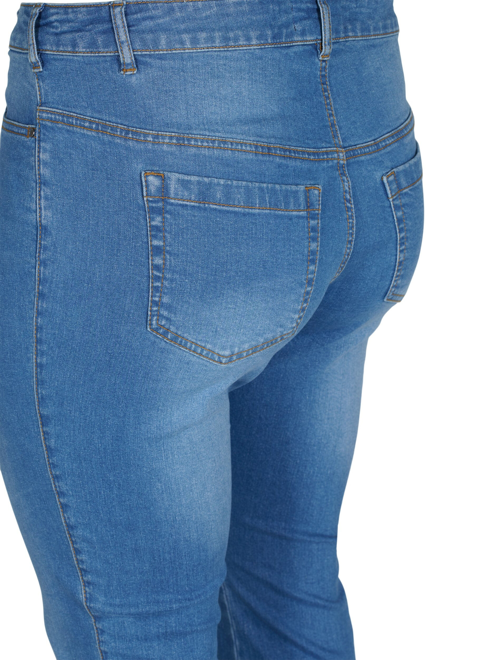 Zizzi Ellen bootcut jeans med h&ouml;g midja, Bl&aring;, Packshot image number 3