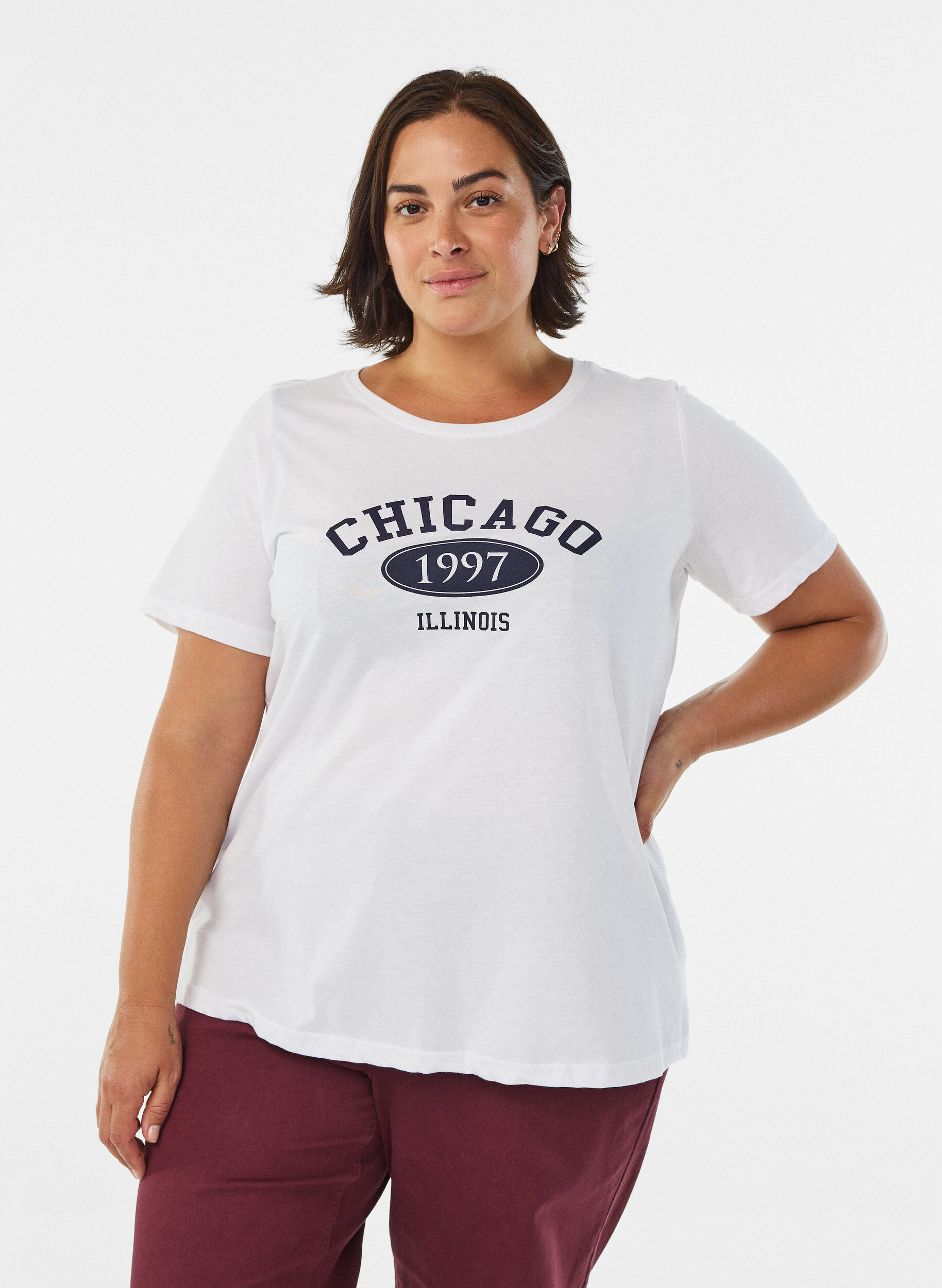 FLASH - T-shirt med tryck, Vit, Model