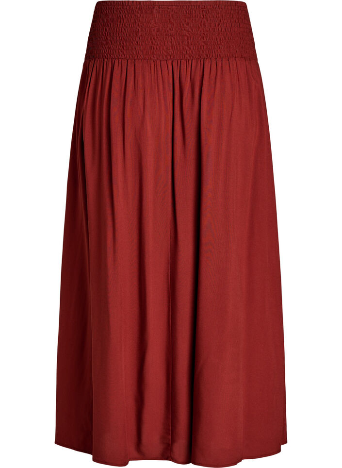 Maxikjol i viskos med smock, R&ouml;d, Packshot image number 1