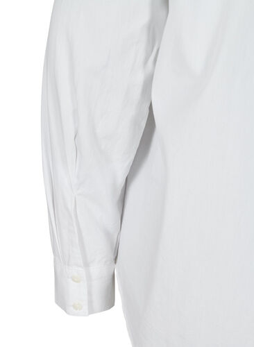 Ekologisk bomullsskjorta med krage och knappar, White, Packshot image number 3