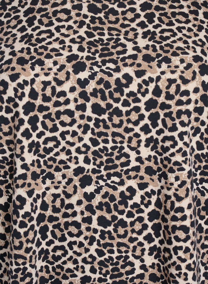 T-shirt med rund hals och heltäckande tryck, Brun, Packshot image number 2