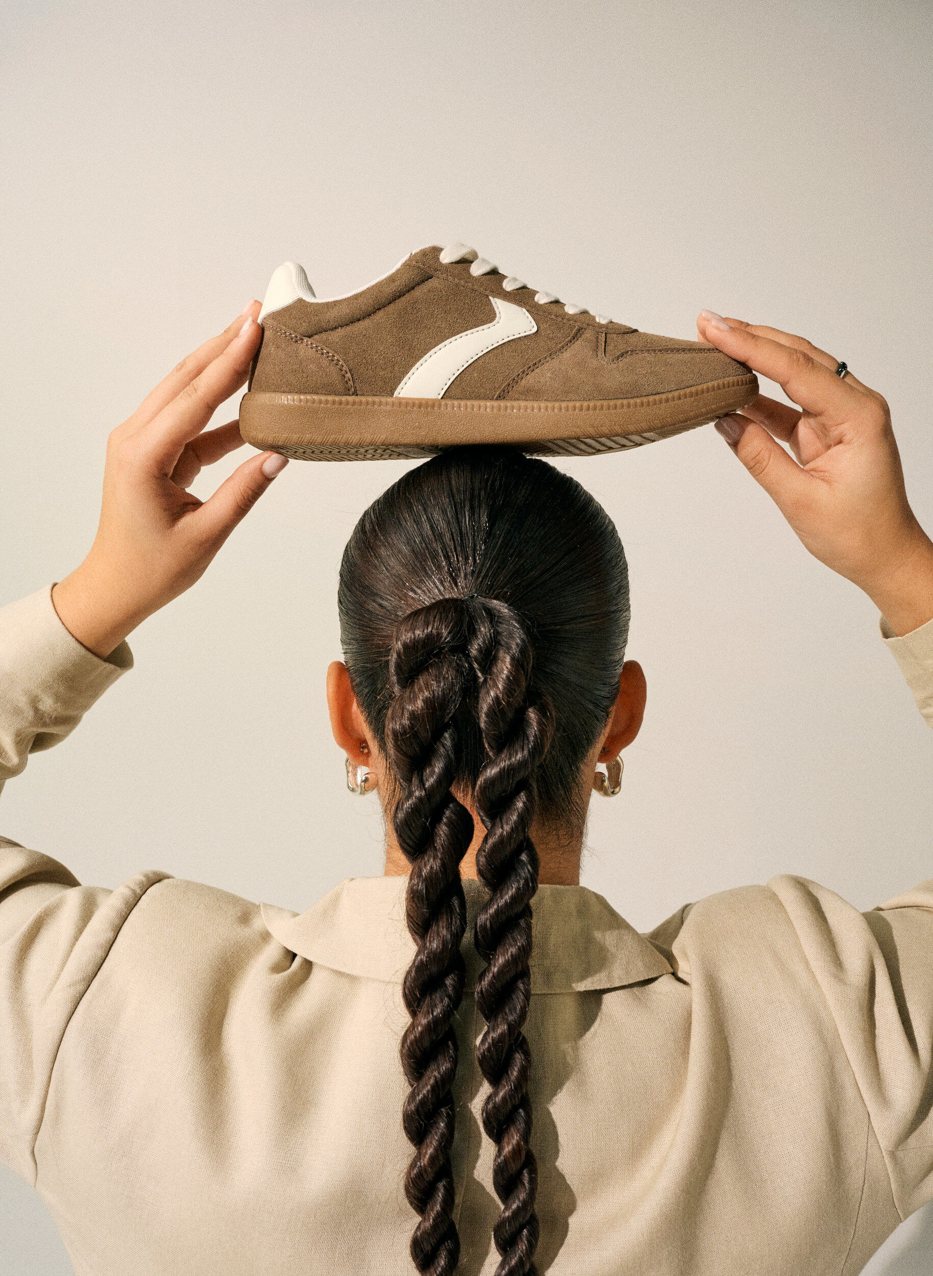 Zizzi Sneakers i mockaimitation, Brun, Image image number 0