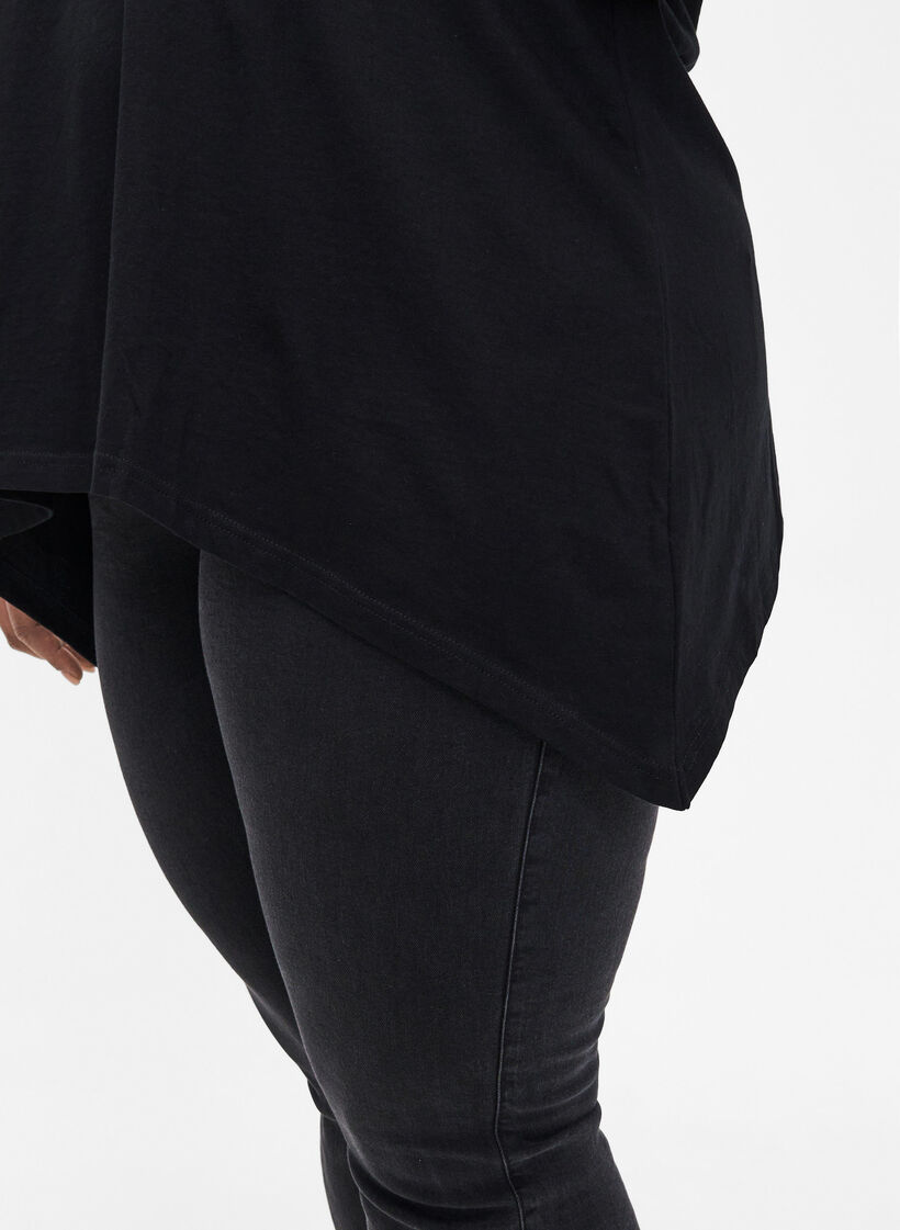 T-shirt i bomull med kort ärmar, Black W. Sun, Model image number 2